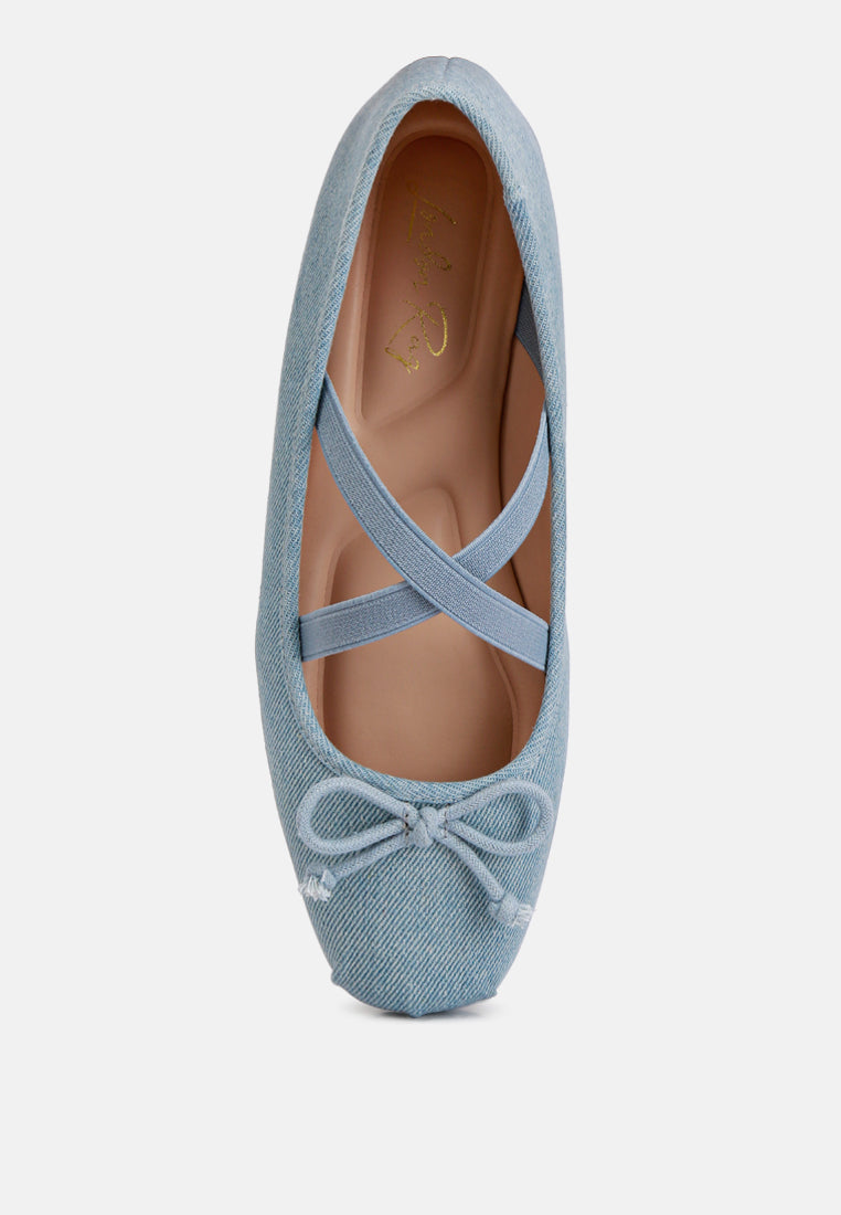 women criss cross strap ballet flats#color_blue