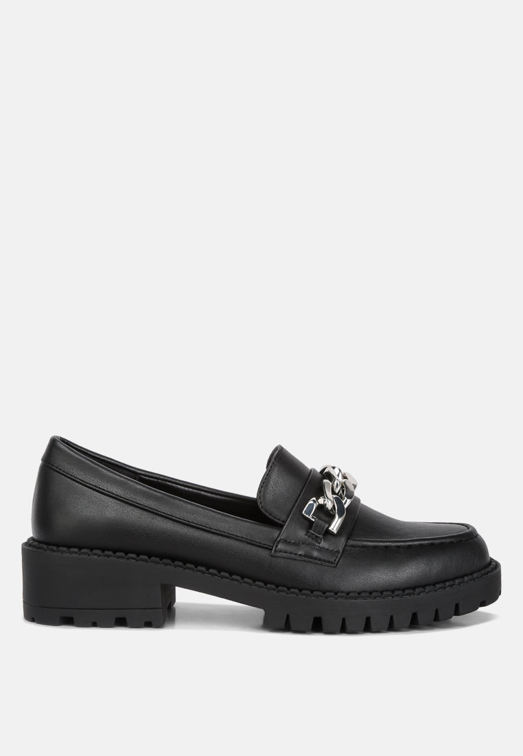 Women Chunky Block Heel Loafers