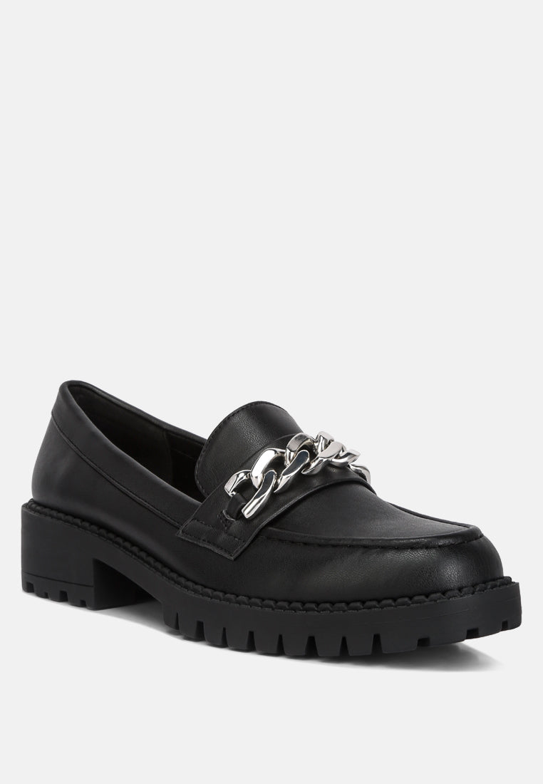 Women Chunky Block Heel Loafers