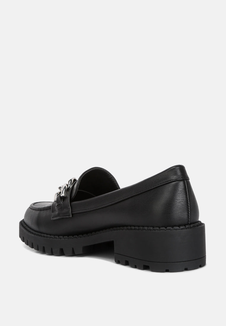 Women Chunky Block Heel Loafers