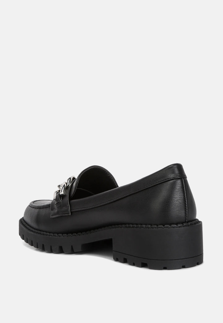 Women Chunky Block Heel Loafers