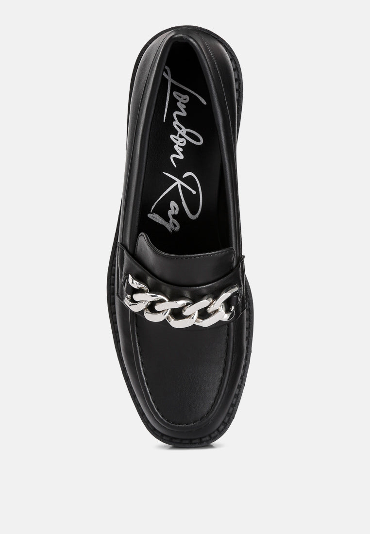 Women Chunky Block Heel Loafers