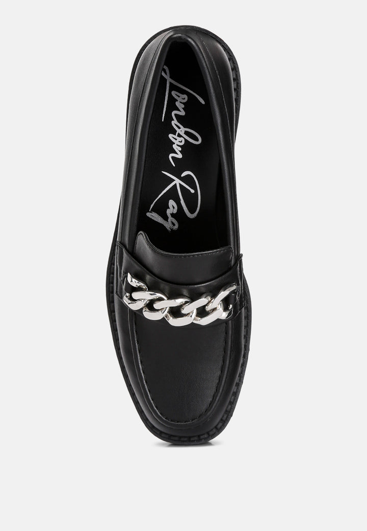 Women Chunky Block Heel Loafers
