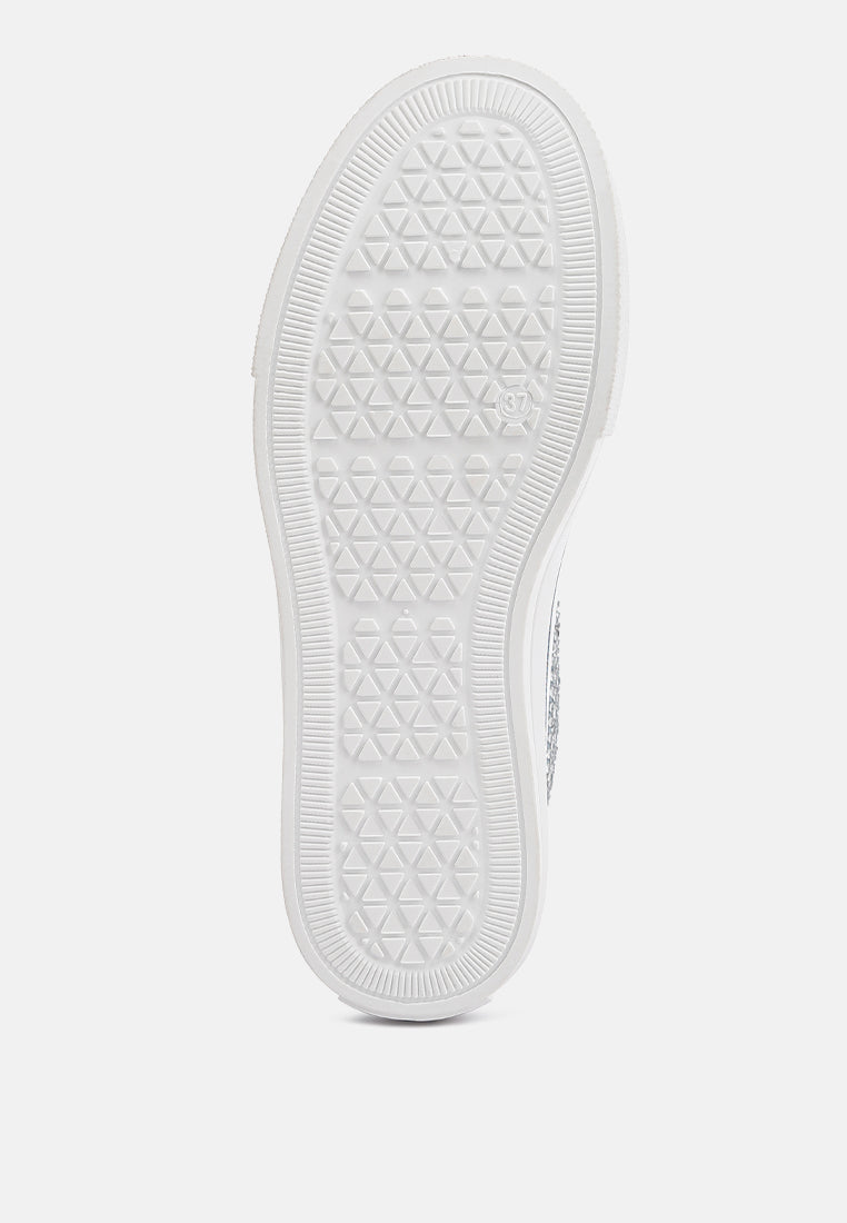 rhinestone embellished ankle-length sneakers#color_blue