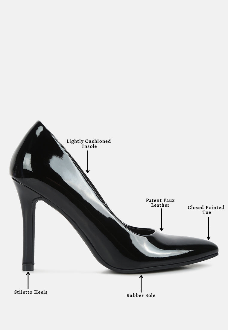 women pointed toe stiletto pumps#color_black