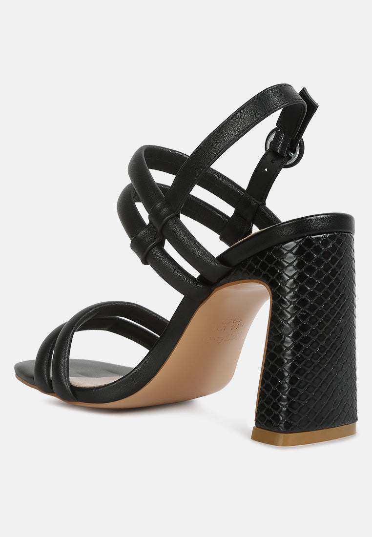 women strappy casual block heel sandals#color_black