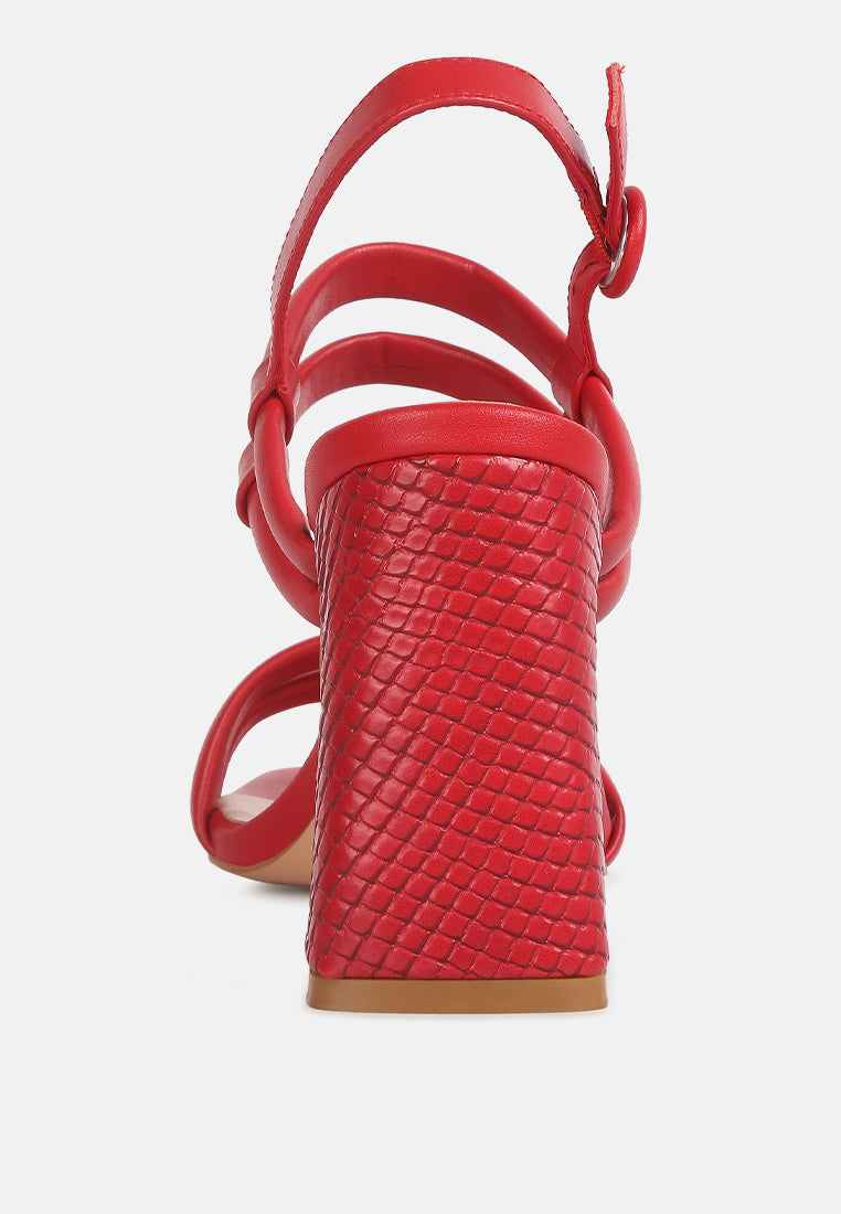 women slim block heel sandal#color_red