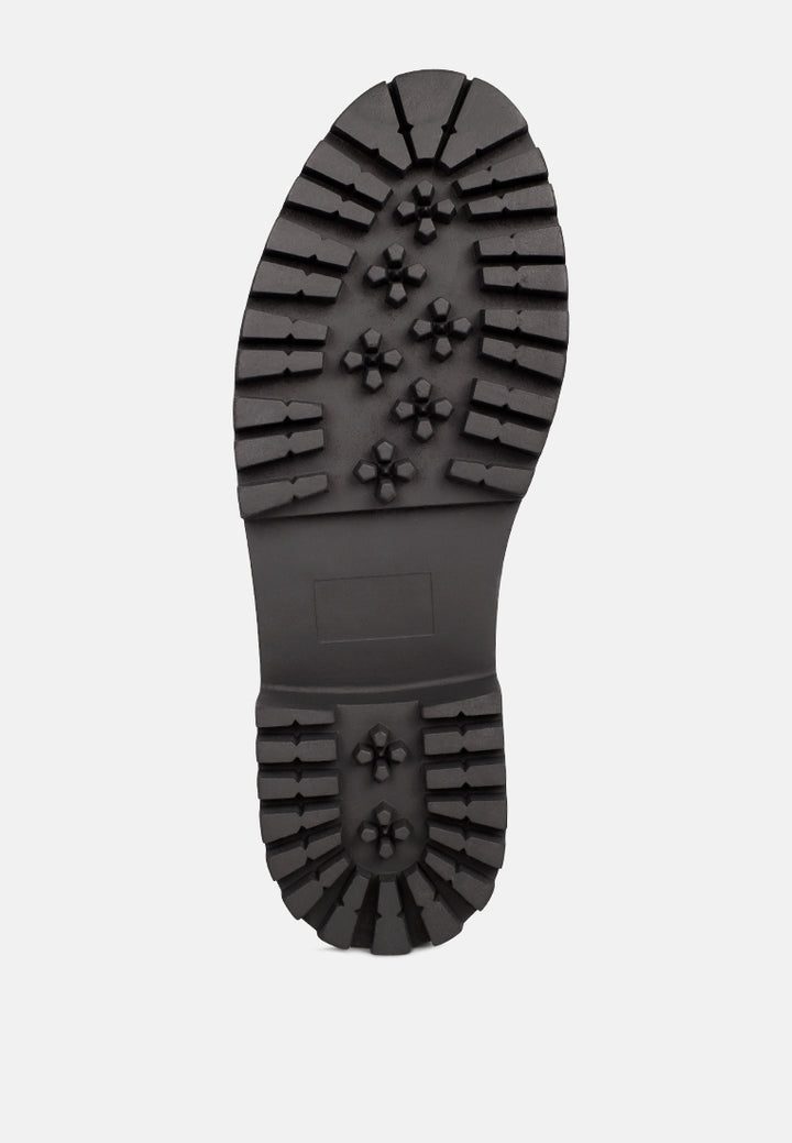 women round toe knee high platform boot#color_tan