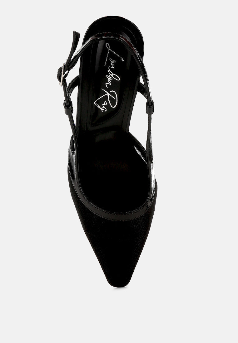 women kitten heel slingback sandals#color_black