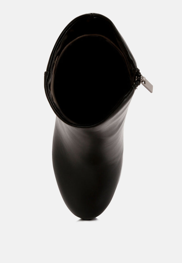 Women Beauty Bloack Heel Platform Ankle Boots