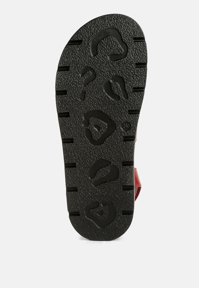 women buckle detail sandals#color_burgundy