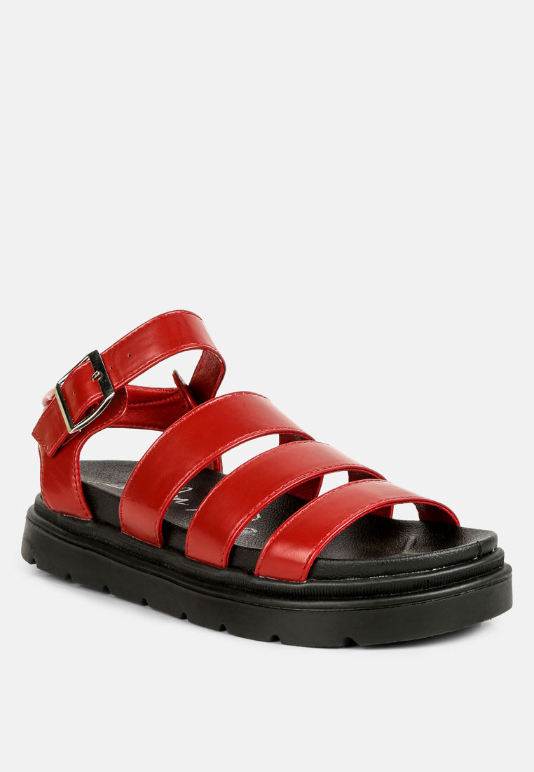 women buckle detail sandals#color_burgundy