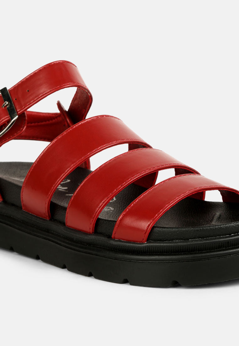 women buckle detail sandals#color_burgundy