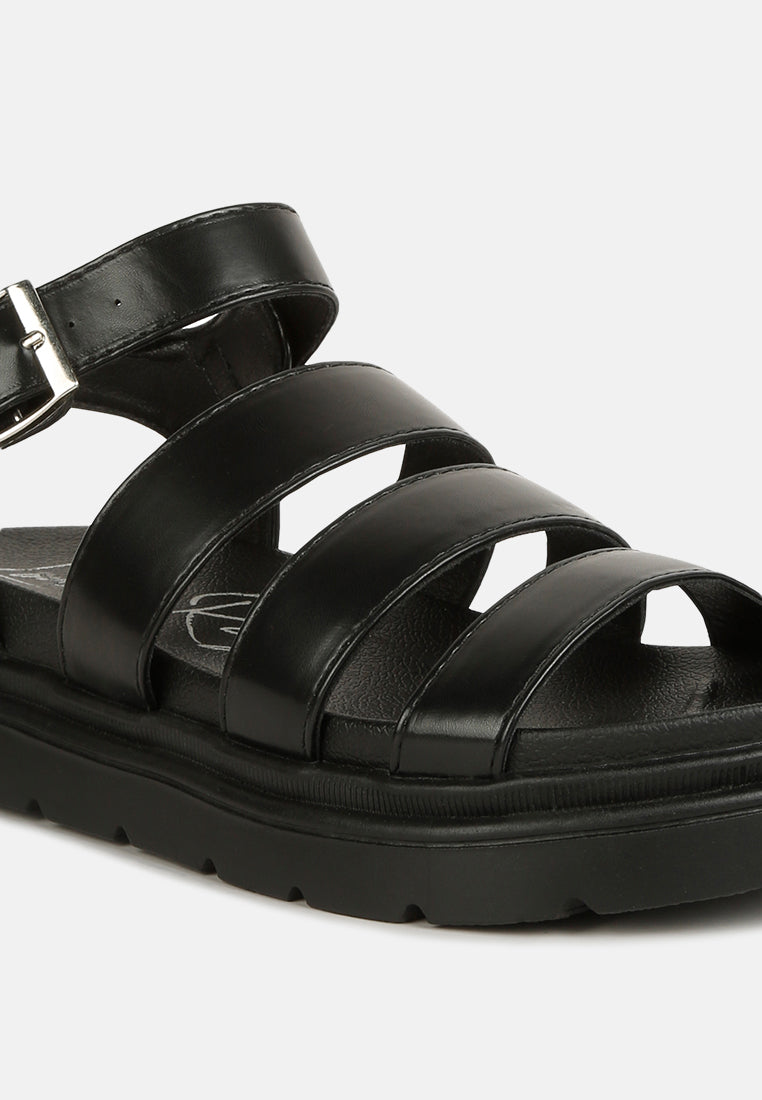 women buckle detail sandals#color_black