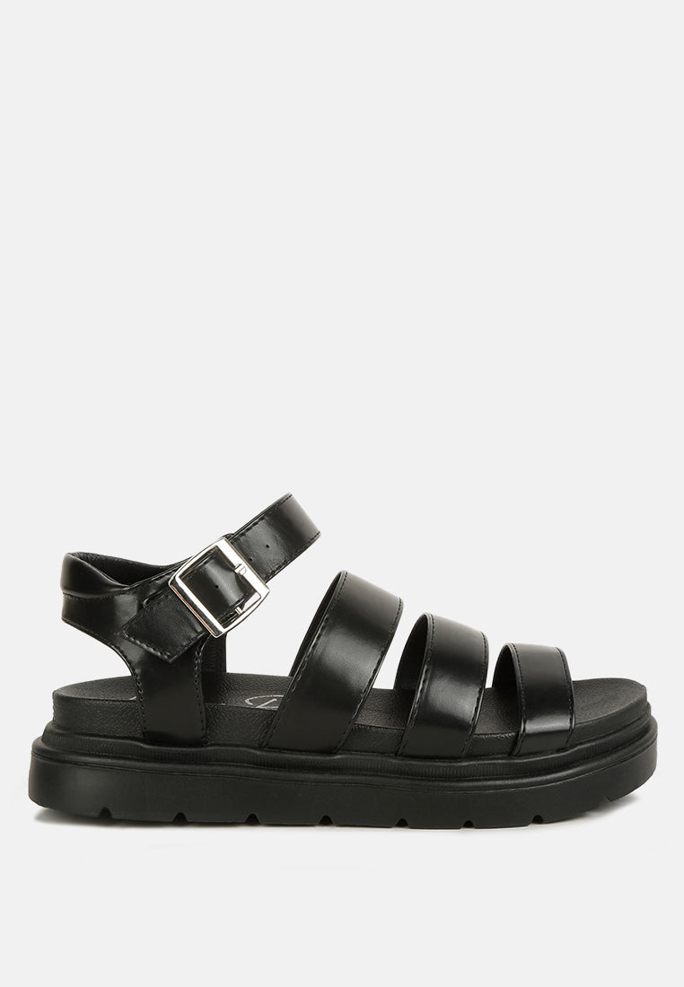 women buckle detail sandals#color_black