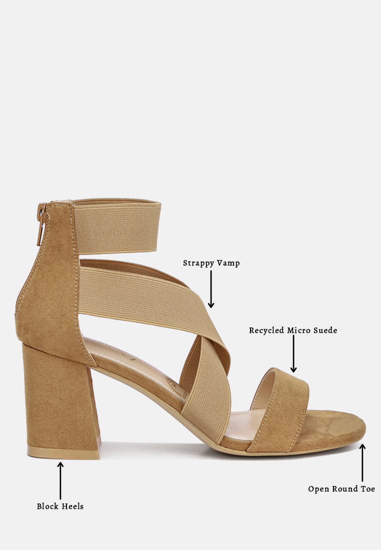 benicia elastic strappy block heel sandals#color_tan