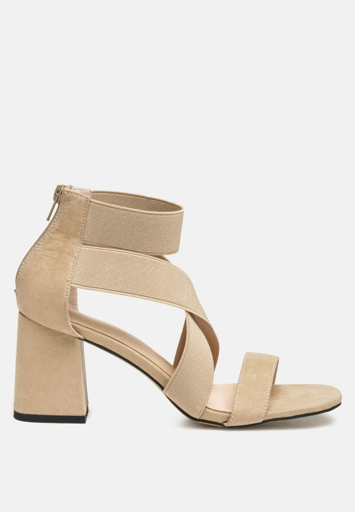 benicia elastic strappy block heel sandals#color_nude