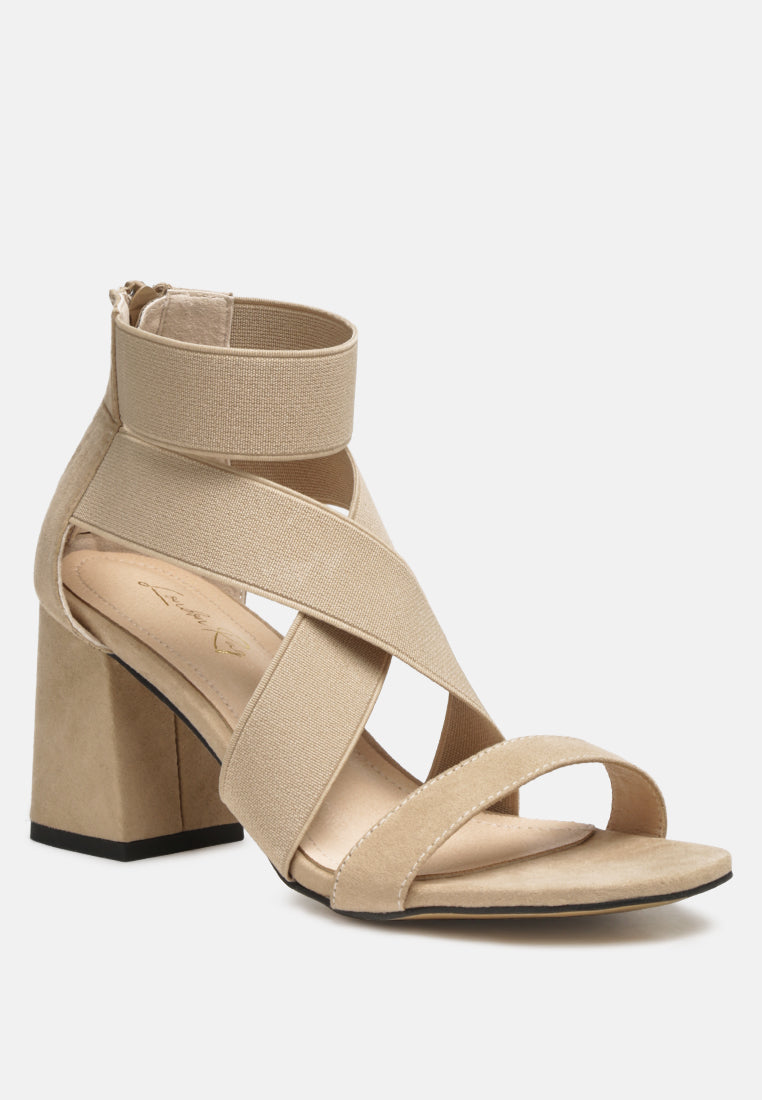 benicia elastic strappy block heel sandals#color_nude
