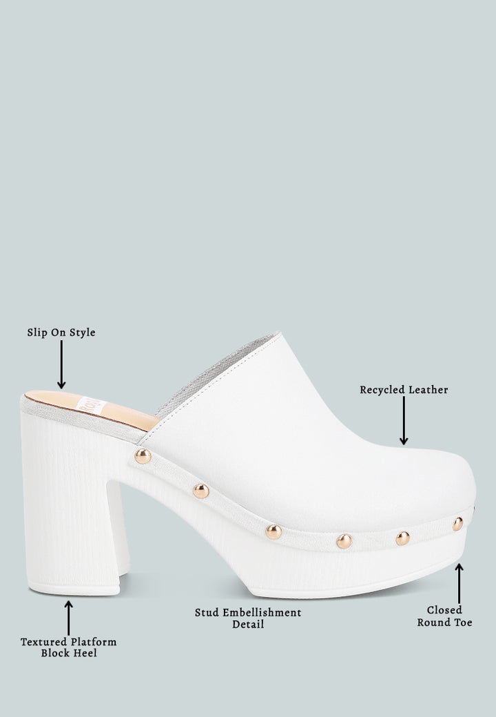 Women Recycled Leather Clogs