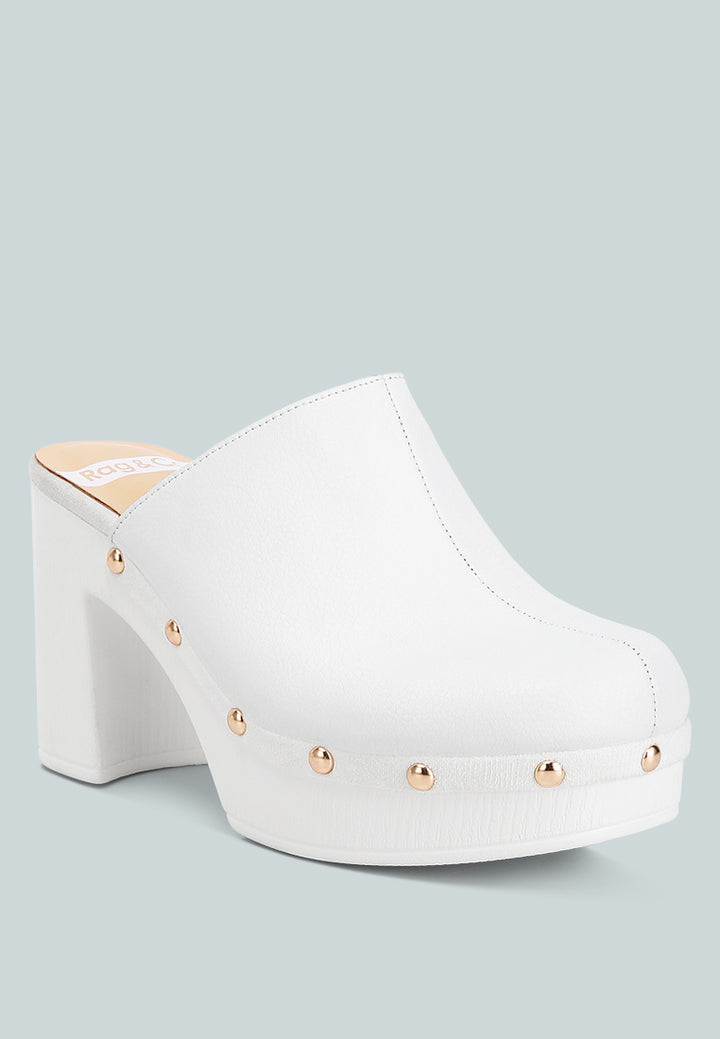 Women Recycled Leather Clogs