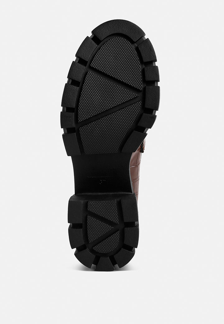 women chunky block heel loafers#color_brown