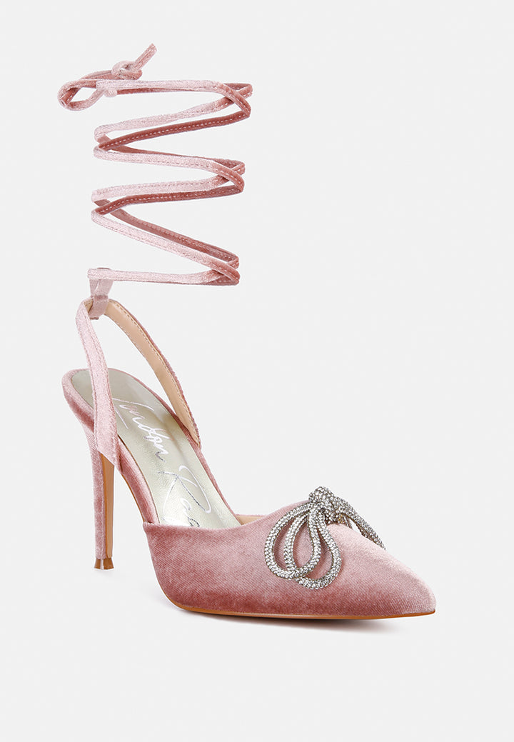 women big treat high heeled jewel velvet mules#color_nude