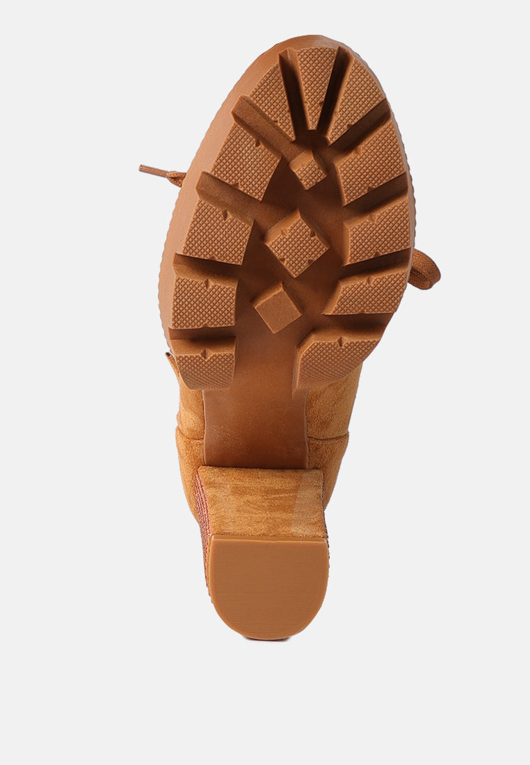 diamante set block heeled ankle boot#color_tan