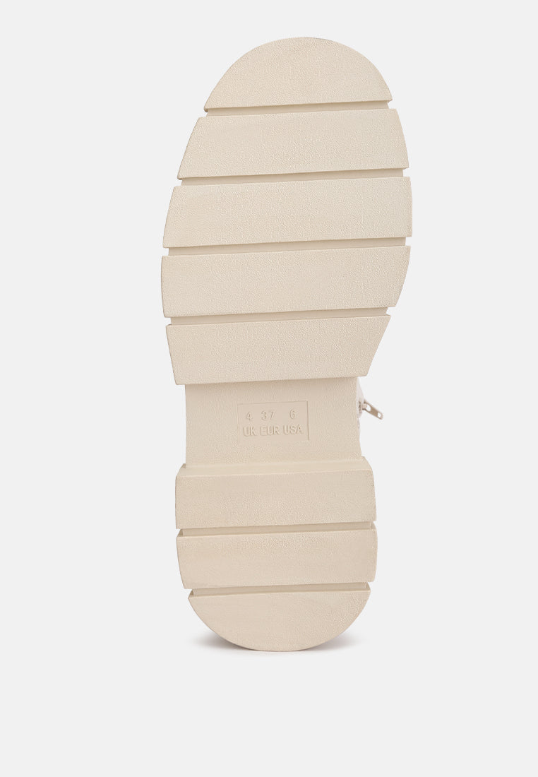 women chunky platform knee length boots#color_beige