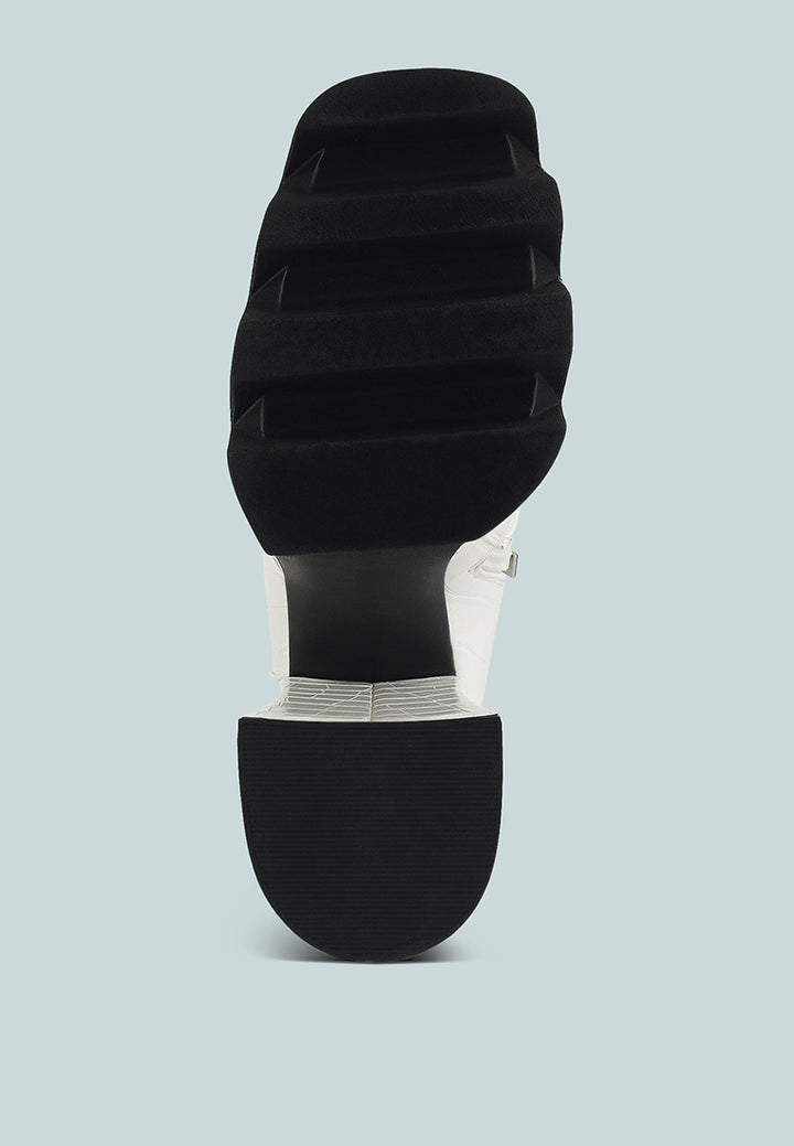 women high heeled platform ankle boots#color_white