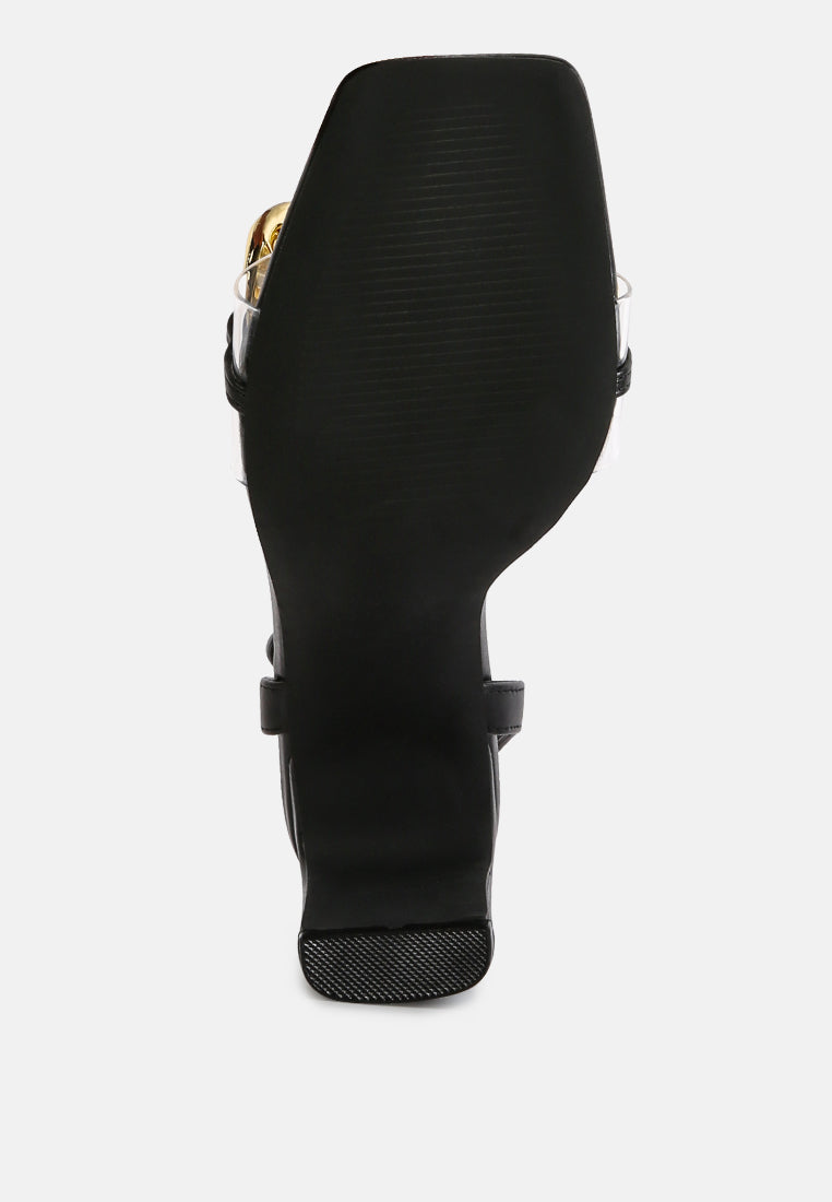 women bottom kiss chain strap heel sandals in black#color_black