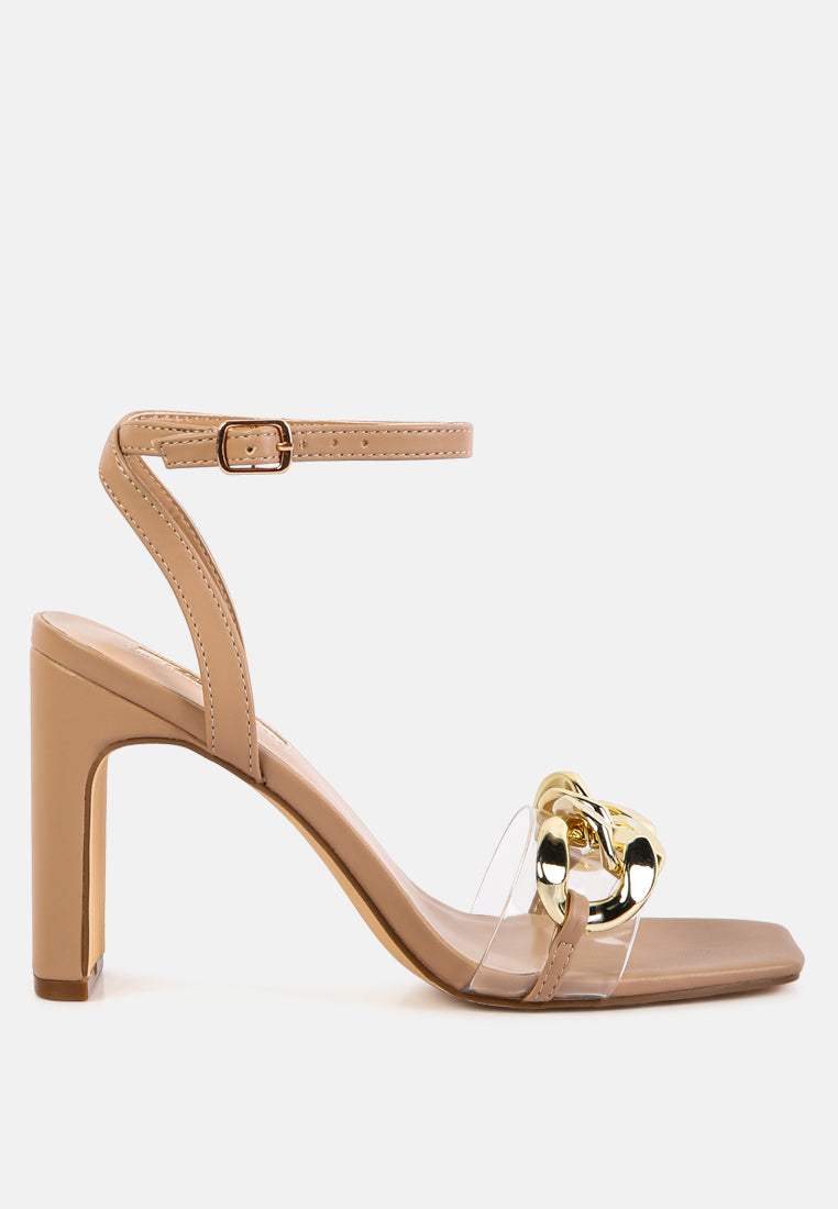 women bottom kiss chain strap heel sandals in black#color_camel