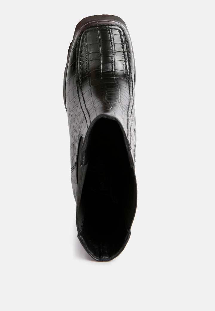 women high platform heel chelsea boots#color_black