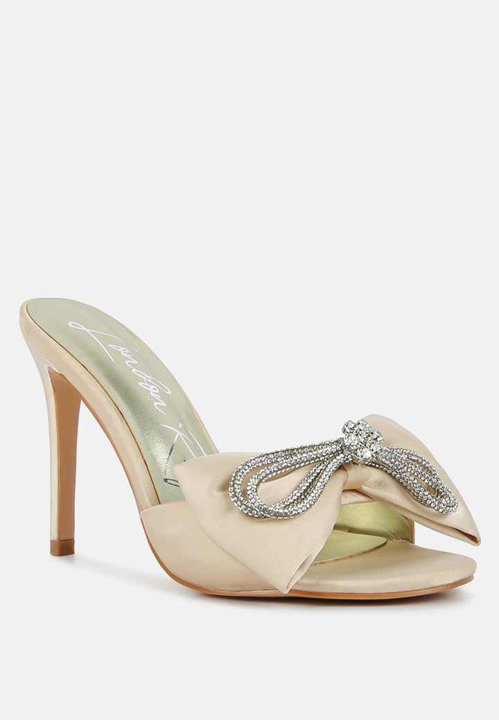 women bow tie high heeled sandal#color_beige