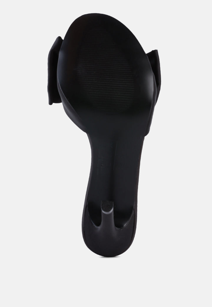 women bow tie high heeled sandal#color_black