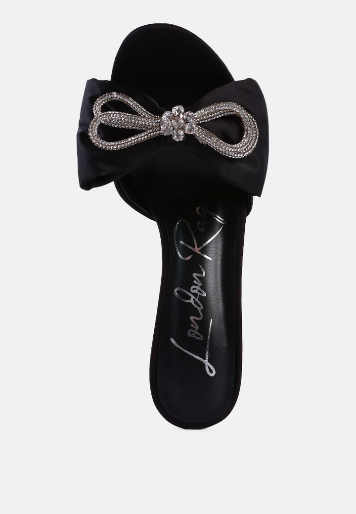 women bow tie high heeled sandal#color_black