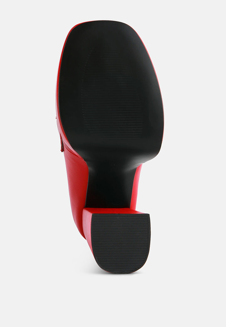 women embellished high platform loafers#color_red