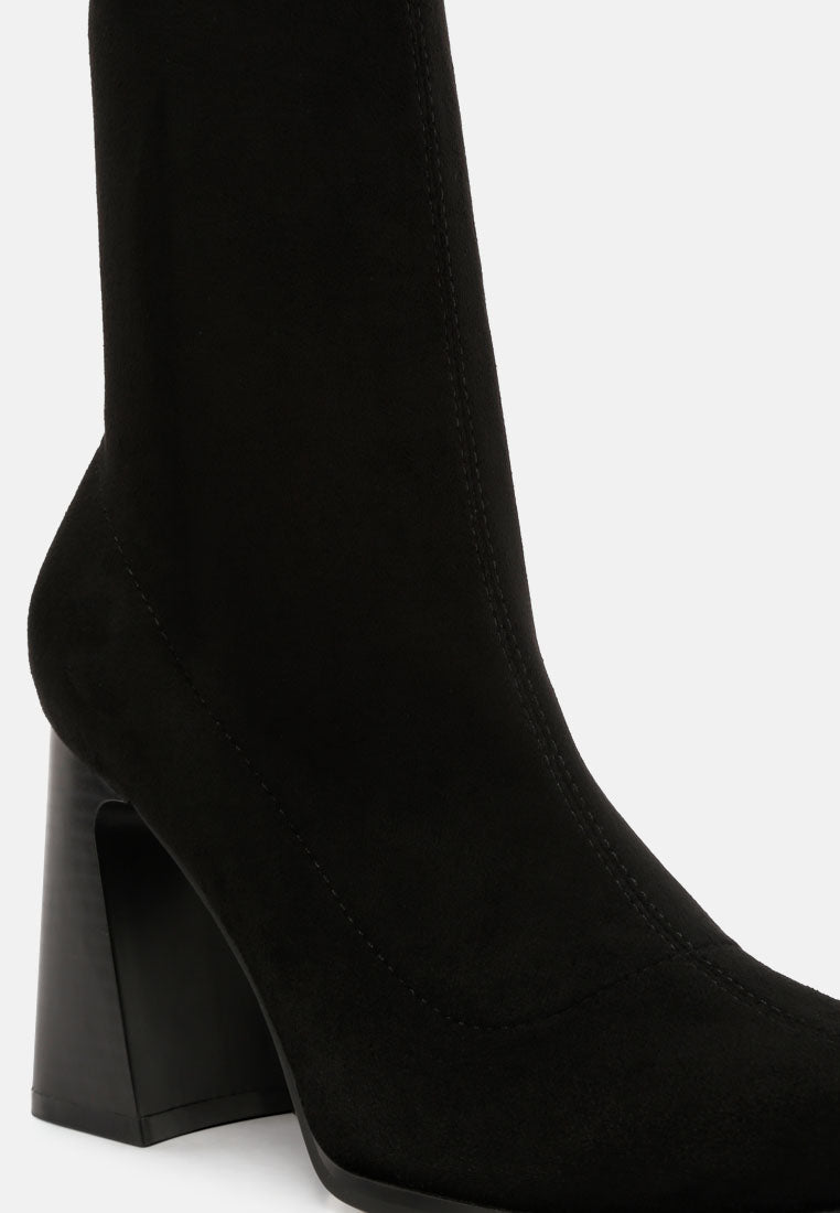 women candid flared block heel boots#color_black