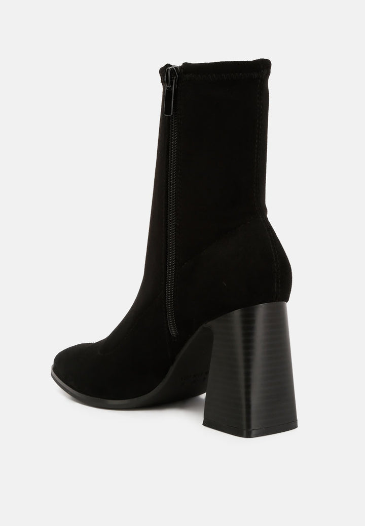 women candid flared block heel boots#color_black