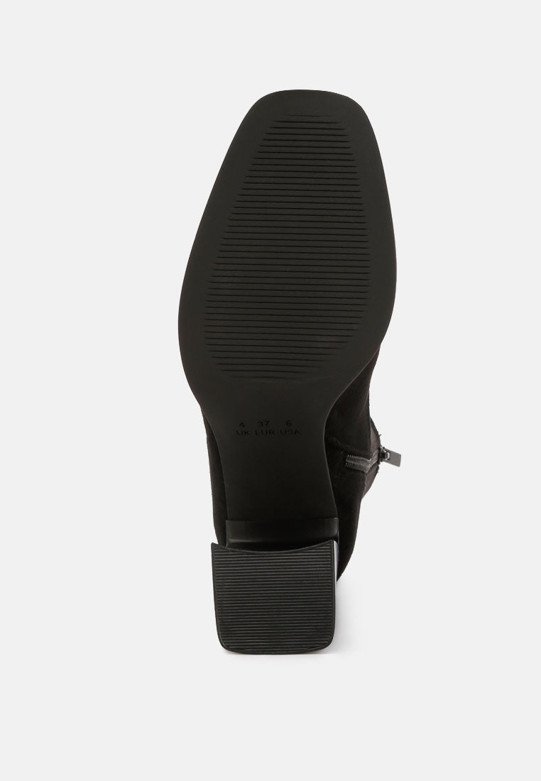 women candid flared block heel boots#color_black