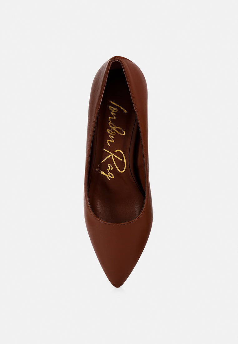 women block heel pumps#color_brown