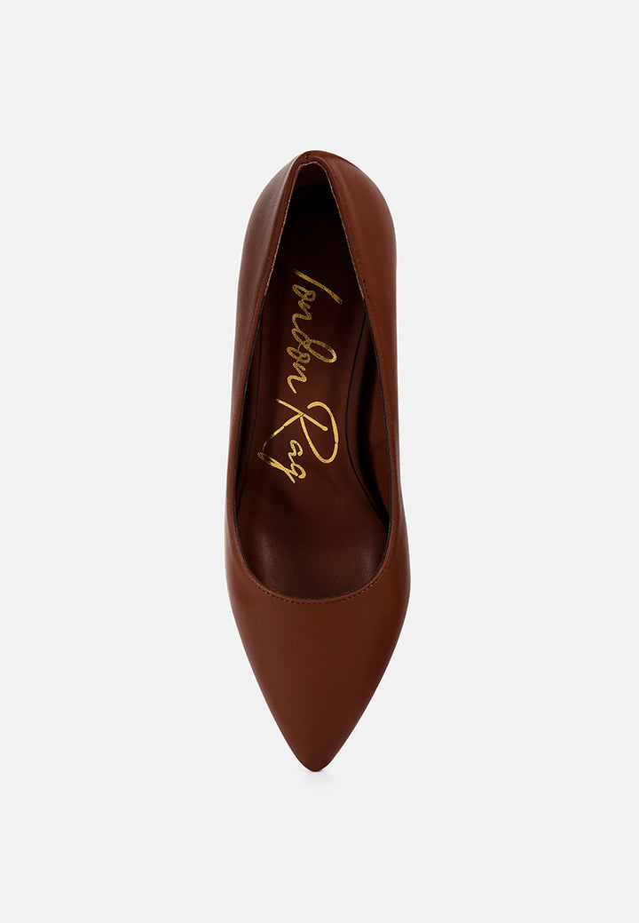 women block heel pumps#color_brown