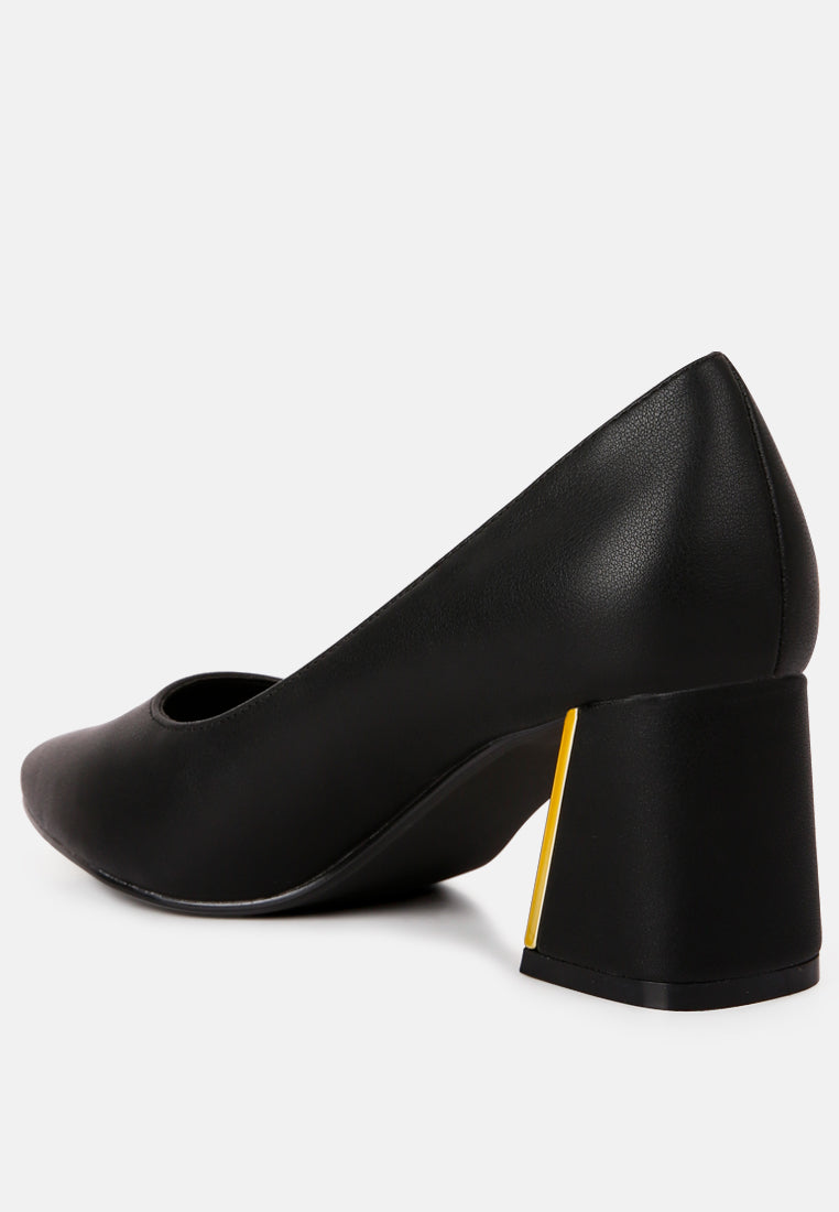 women block heel pumps#color_black
