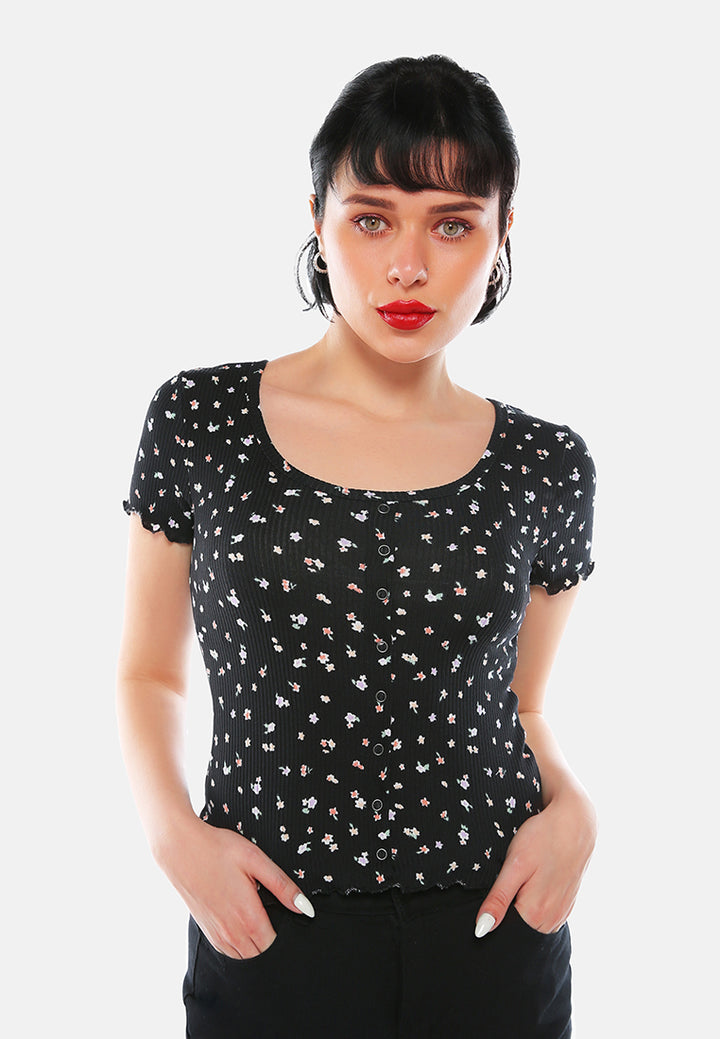 women casual short summer top#color_black