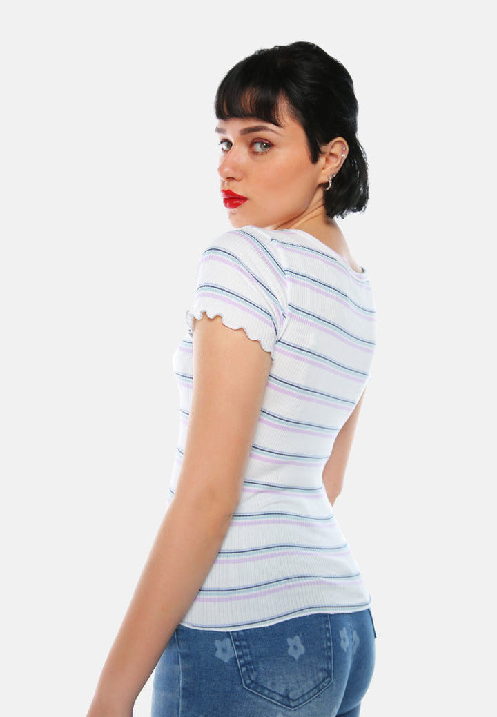 women casual short summer top#color_ivory-dusty