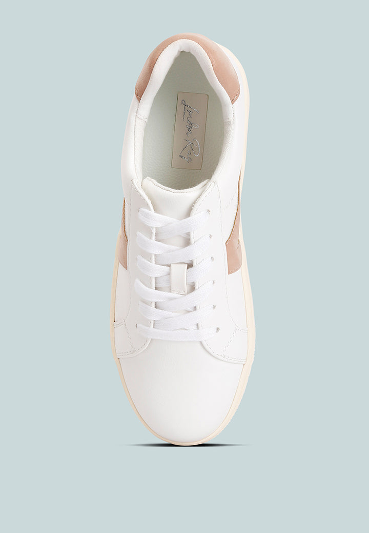 women panelling detail casual sneakers#color_blush