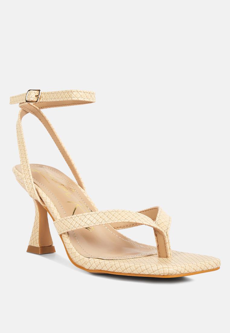 women ankle strap thong sandals#color_beige