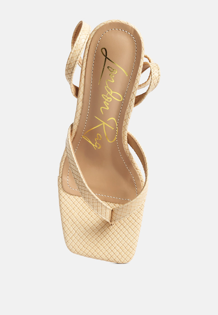 celty ankle strap spool heel thong sandals#color_beige