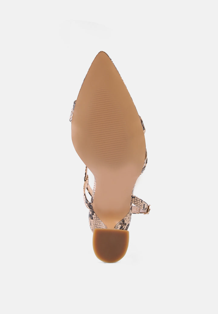 women snake print spool heel sandals#color_beige