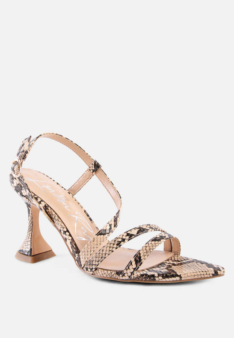 women snake print spool heel sandals#color_beige