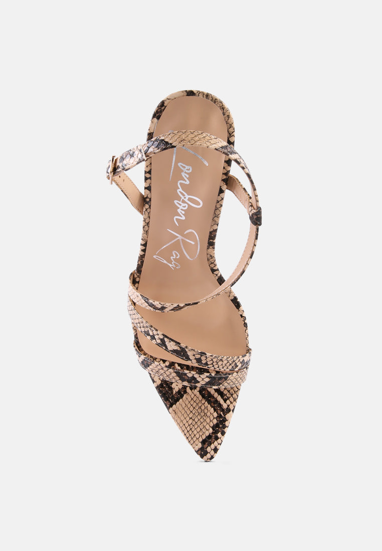 women snake print spool heel sandals#color_beige